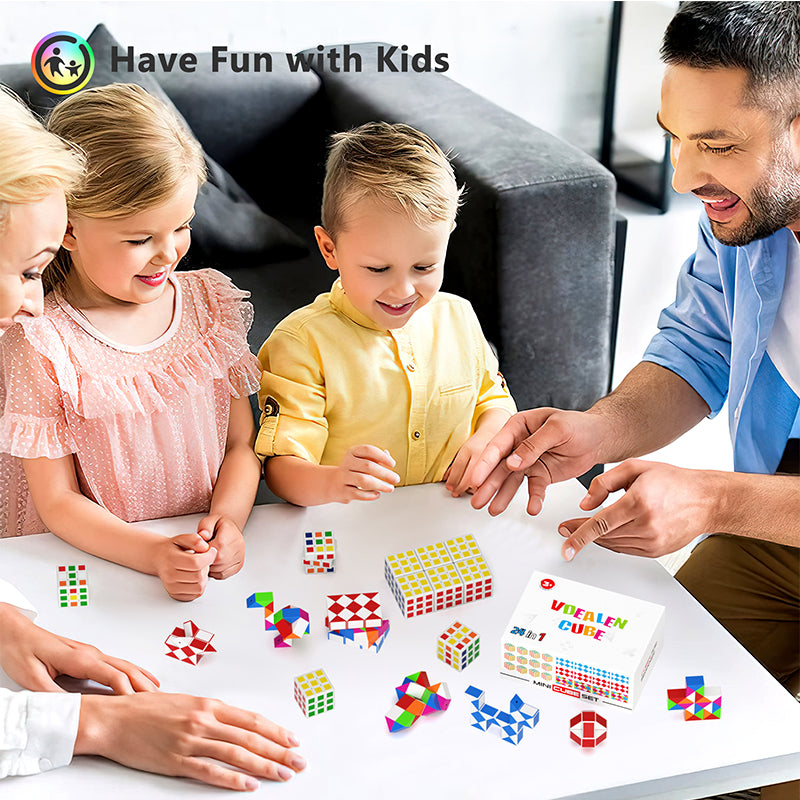Vdealen 24 Pack Mini Cube&Fidget Snake Cube Puzzle Party Favors for Kids, School Rewards&Classroom Prize for Students, Goodie Bag Stocking Stuffers, Gift for Birthday Valentine Easter Christmas