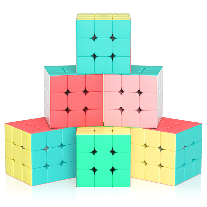Vdealen 3x3x3 Speed Cube Set, 6 Pack Speed Cube Bulk Magic Cube Set, School Classroom Prize for Students Birthday Party Favors Stocking Stuffers Gifts for Kids Teens Adults(Macaron Stickerless)