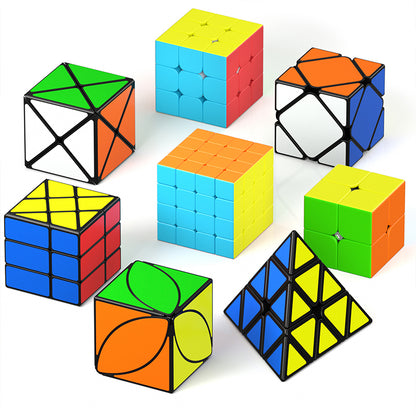 Vdealen Speed Cube Set, Magic Cube Bundle of 2x2 3x3 4x4 Pyramid Skewb Ivy Dino Windmill Puzzle Cube Pack, Christmas Birthday Party Toy Gifts for Kids Teens Adults