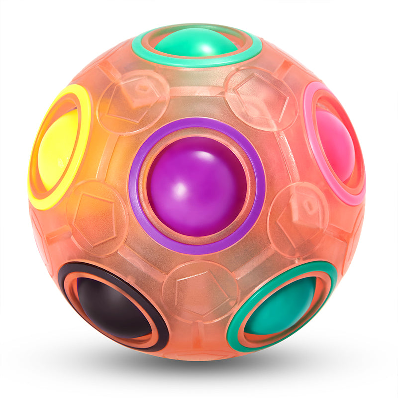 Vdealen Magic Rainbow Puzzle Ball, Fidget Ball Puzzle Brain Teaser Fidget Toy for Boys & Girls- Birthday Party Easter Valentines Christmas Stocking Stuffers for Kids Teen & Adults(Pink)