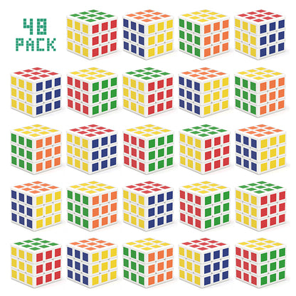Vdealen 48 Pack Mini Cube Puzzle Party Favors for Kids, 3x3x3 Magic Cube School Rewards & Classroom Prize for Students, Birthday Party Favors Easter Valentines Day Stocking Stuffers Gifts for Kids