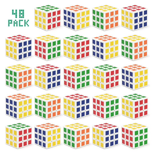 Vdealen 48 Pack Mini Cube Puzzle Party Favors for Kids, 3x3x3 Magic Cube School Rewards & Classroom Prize for Students, Birthday Party Favors Easter Valentines Day Stocking Stuffers Gifts for Kids