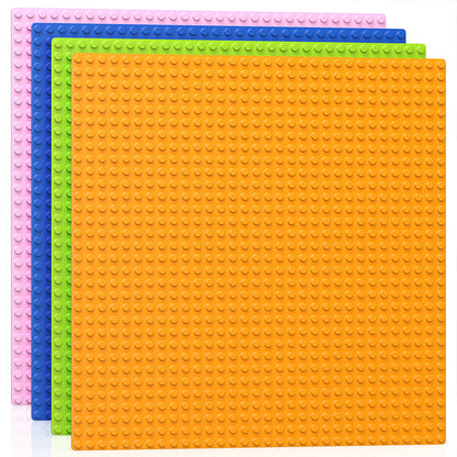 Vdealen 4 Pack Classic Baseplates 10" x 10" Large Building Plates for Building Bricks, Compatible with All Major Brands and Activity Table- Perfect STEM Gift for Builders