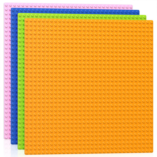 Vdealen 4 Pack Classic Baseplates 10" x 10" Large Building Plates for Building Bricks, Compatible with All Major Brands and Activity Table- Perfect STEM Gift for Builders