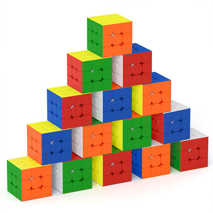 Full Size 3x3x3 Speed Cube Set, 2.2in Puzzle Party Favors Toy Stickerless Magic Cube Set, School Classroom Prize for Students, Birthday Party Stocking Stuffers Gifts for Kids Teens Adults(15 Pack)