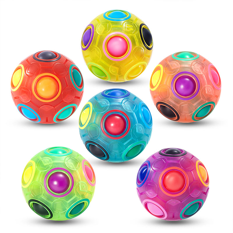 Vdealen Magic Rainbow Puzzle Ball, Fidget Ball Puzzle Brain Teaser Fidget Toy- Birthday Party Easter Valentines Day Christmas Stocking Stuffers for Kids Teen & Adults-6 Pack