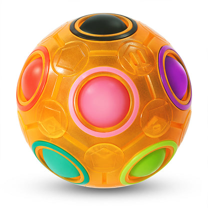 Vdealen Magic Rainbow Puzzle Ball, Fidget Ball Puzzle Brain Teaser Fidget Toy for Boys & Girls- Birthday Party Easter Valentines Christmas Stocking Stuffers for Kids Teen & Adults(Orange