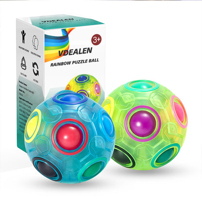 Vdealen Magic Rainbow Puzzle Ball, Fidget Ball Puzzle Brain Teaser Fidget Toy for Boys & Girls- Birthday Party Valentines Easter Christmas Stocking Stuffers for Kids Teen & Adults-2 Pack