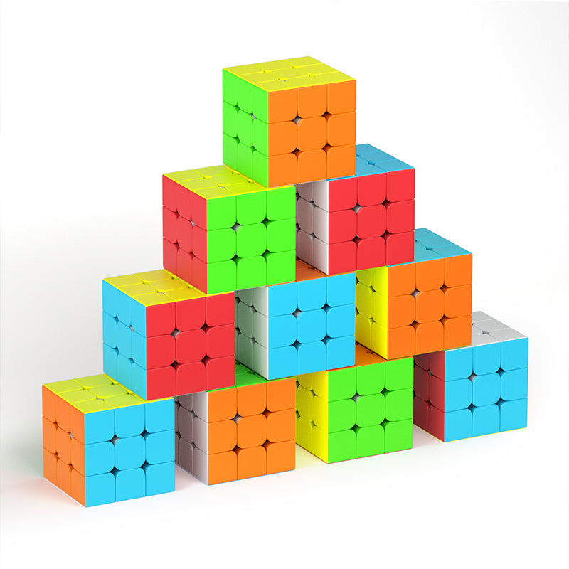 Full Size 3x3x3 Speed Cube Set, 2.2in Puzzle Party Favors Toy Stickerless Magic Cube Set, School Classroom Prize for Students, Birthday Party Stocking Stuffers Gifts for Kids Teens Adults(10 Pack)