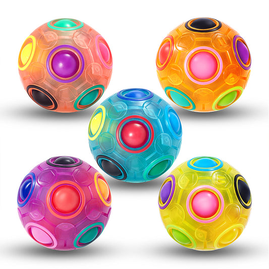 Vdealen Magic Rainbow Puzzle Ball, Fidget Ball Puzzle Brain Teaser Fidget Toy- Birthday Party Easter Valentines Christmas Stocking Stuffers for Kids Teen & Adults-5 Pack