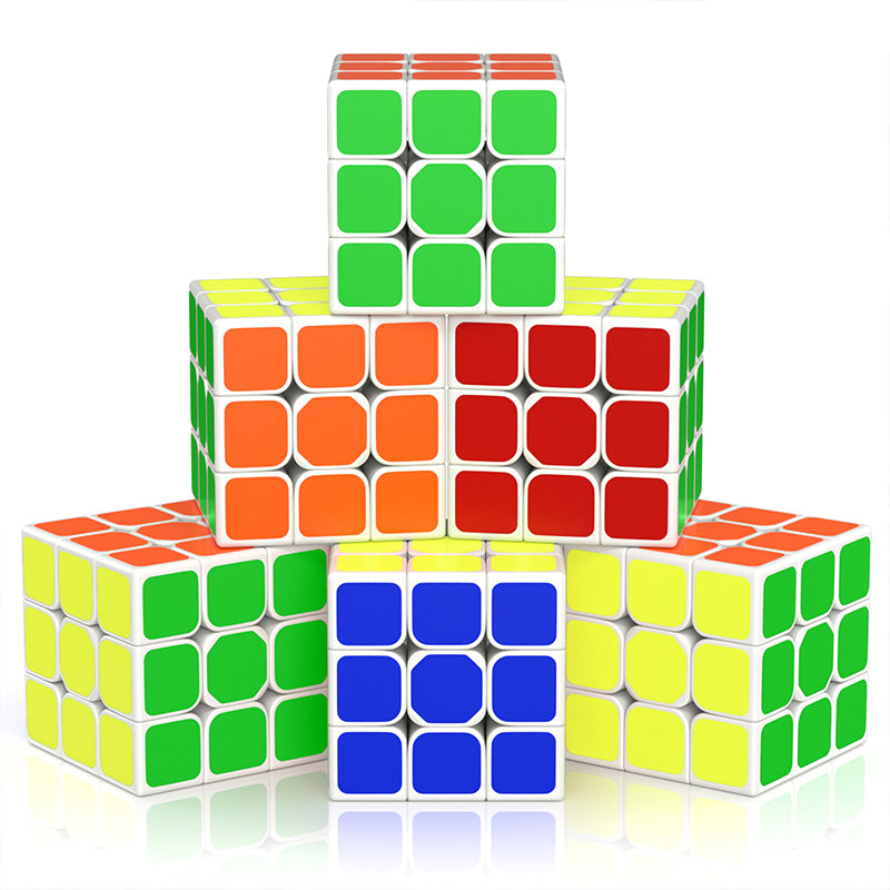 Vdealen 3x3x3 Speed Cube Set, 6 Pack Speed Cube Bulk Magic Cube Set, School Classroom Prize for Students Birthday Party Favors Stocking Stuffers Gifts for Kids Teens Adults(Sticker)