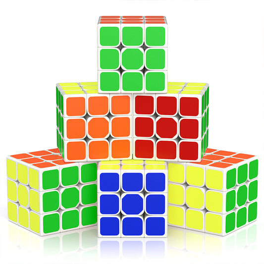 Vdealen 3x3x3 Speed Cube Set, 6 Pack Speed Cube Bulk Magic Cube Set, School Classroom Prize for Students Birthday Party Favors Stocking Stuffers Gifts for Kids Teens Adults(Sticker)
