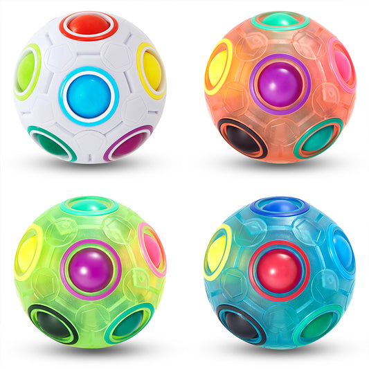Vdealen Magic Rainbow Puzzle Ball, Fidget Ball Puzzle Brain Teaser Fidget Toy- Birthday Party Easter Valentines Christmas Stocking Stuffers for Kids Teen & Adults(White&Blue&Green)