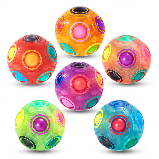 Vdealen Magic Rainbow Puzzle Ball, Fidget Ball Puzzle Brain Teaser Fidget Toy- Birthday Party Easter Valentines Christmas Stocking Stuffers for Kids Teen & Adults-6 Pack