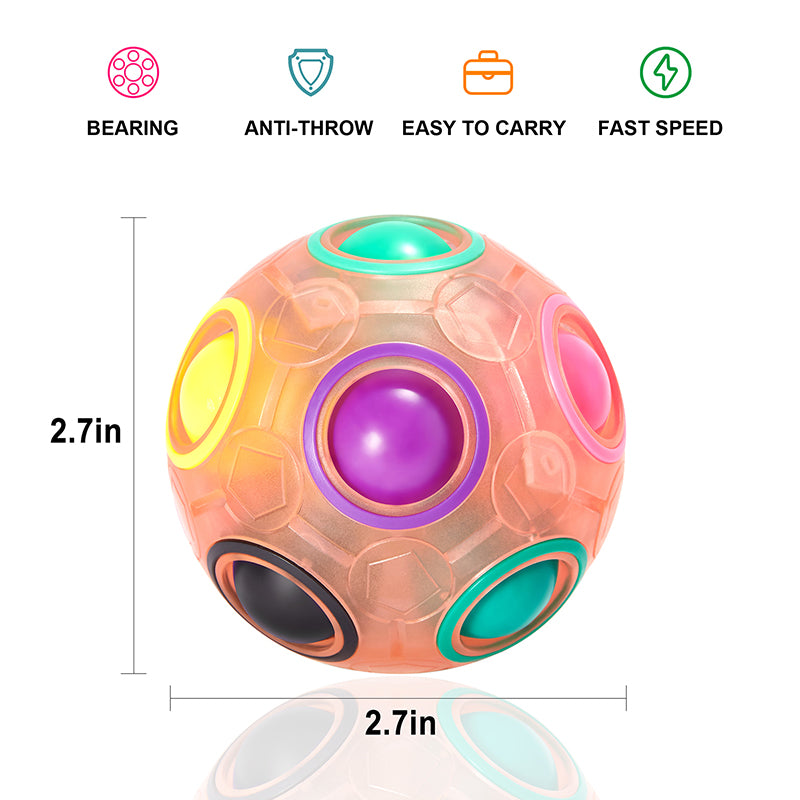 Vdealen Magic Rainbow Puzzle Ball, Fidget Ball Puzzle Brain Teaser Fidget Toy- Birthday Party Easter Valentines Day Christmas Stocking Stuffers for Kids Teen & Adults(Pink&Blue&Green)