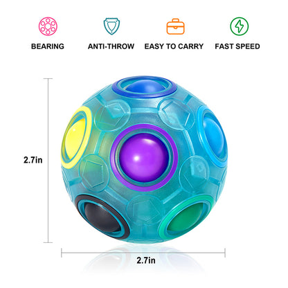 Vdealen Magic Rainbow Puzzle Ball, Fidget Ball Puzzle Brain Teaser Fidget Toy- Birthday Party Easter Valentines Christmas Stocking Stuffers for Kids Teen & Adults-5 Pack