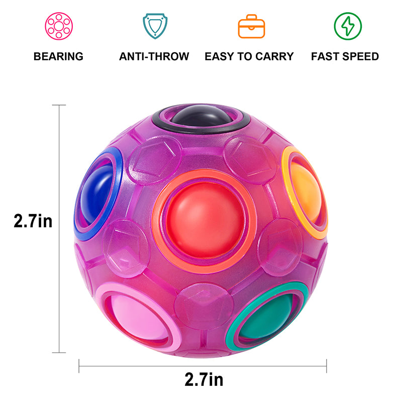 Vdealen Magic Rainbow Puzzle Ball, Fidget Ball Puzzle Brain Teaser Fidget Toy- Birthday Party Easter Valentines Christmas Stocking Stuffers for Kids Teen & Adults(White&Blue&Green)