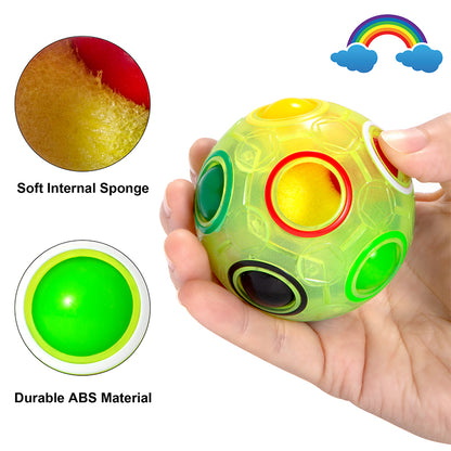 Vdealen Magic Rainbow Puzzle Ball, Fidget Ball Puzzle Brain Teaser Fidget Toy for Boys & Girls- Birthday Party Easter Valentines Christmas Stocking Stuffers for Kids Teen & Adults(Green)
