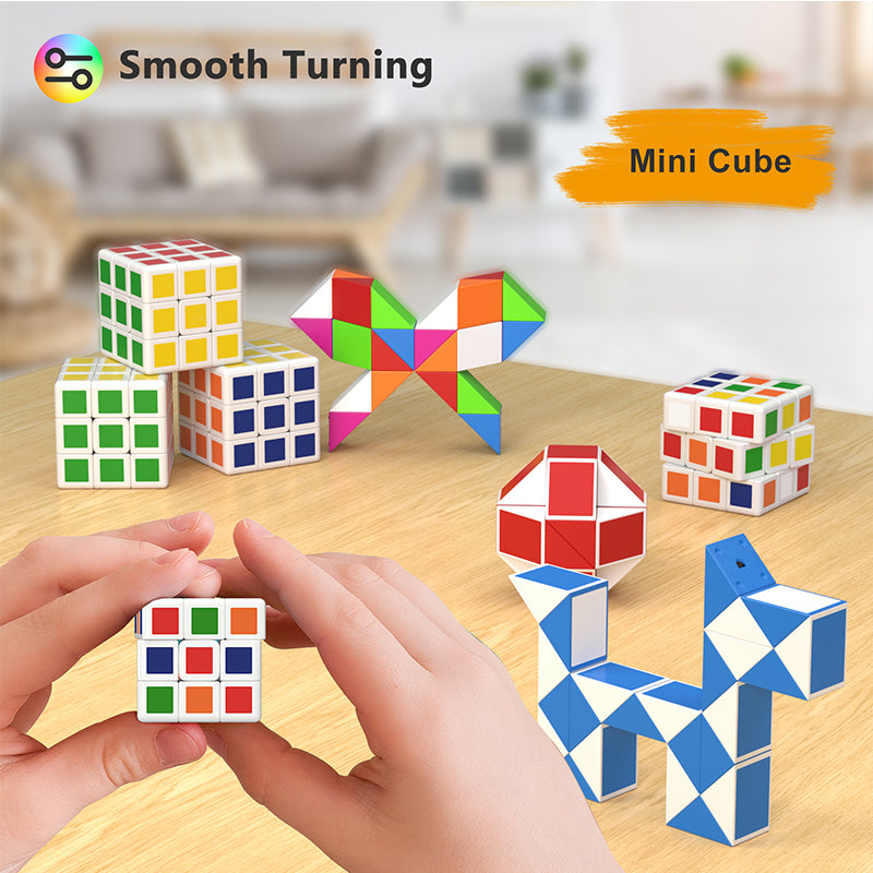 Vdealen 48 Pack Mini Cube&Fidget Snake Cube Puzzle Party Favors for Kids, School Rewards&Classroom Prize for Students, Goodie Bag Stocking Stuffers, Gift for Birthday Valentine Easter Christmas