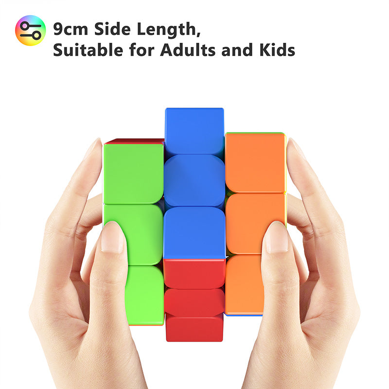Vdealen Big Size 3x3x3 Stickerless Speed Cube, 3.54inch Smooth Magic Cube for Educational Cube Teaching, Large Puzzle Cube Birthday Party for Kids Teens Adults