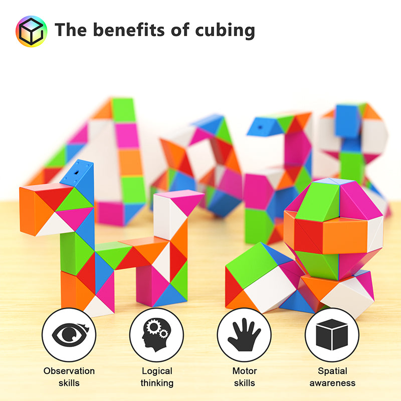 Vdealen 12 Pack Mini Fidget Snake Cube Twist Puzzle Party Favors for Kids, School Rewards&Classroom Prize for Students, Goodie Bag Stocking Stuffers, Gift for Birthday Valentine Easter Christmas