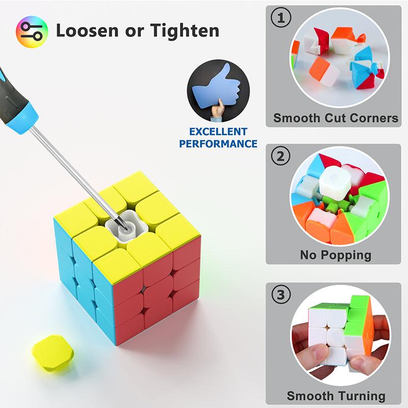 Full Size 3x3x3 Speed Cube Set, 2.2in Puzzle Party Favors Toy Stickerless Magic Cube Set, School Classroom Prize for Students, Birthday Party Stocking Stuffers Gifts for Kids Teens Adults(20 Pack)