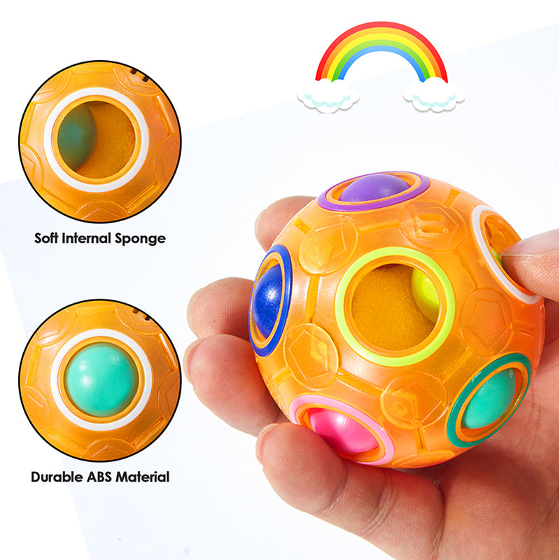 Vdealen Magic Rainbow Puzzle Ball, Fidget Ball Puzzle Brain Teaser Fidget Toy- Birthday Party Easter Valentines Christmas Stocking Stuffers for Kids Teen & Adults-5 Pack