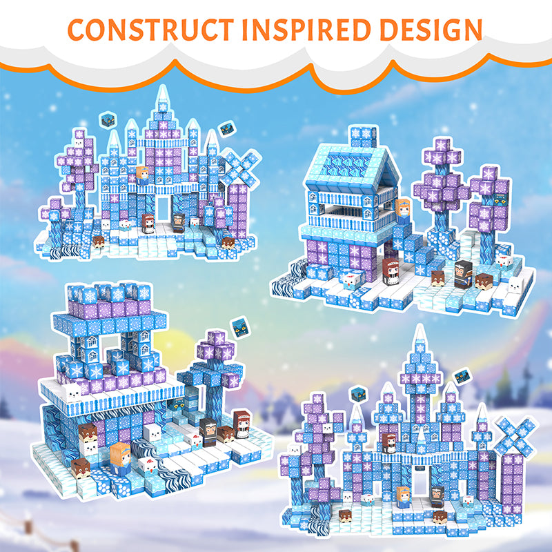 Vdealen 300 PCS Magnetic Blocks-Magnetic Building Blocks, Stacking Magnetic Cubes Toy for Kids, STEM Montessori Sensory Toys for Boys and Girls Age 3 4 5 6 7 8 9 10 11 12 Christmas Birthday Gift