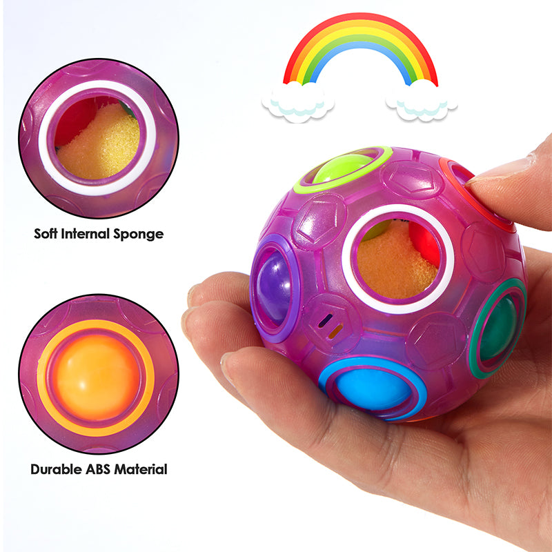 Vdealen Magic Rainbow Puzzle Ball, Fidget Ball Puzzle Brain Teaser Fidget Toy- Birthday Party Easter Valentines Christmas Stocking Stuffers for Kids Teen & Adults-5 Pack