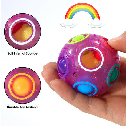 Vdealen Magic Rainbow Puzzle Ball, Fidget Ball Puzzle Brain Teaser Fidget Toy- Birthday Party Easter Valentines Christmas Stocking Stuffers for Kids Teen & Adults-5 Pack