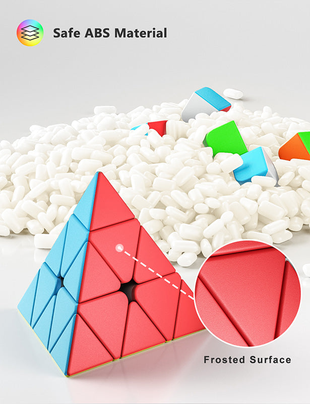 Vdealen Speed Cube Set, 2x2x2 3x3x3 Pyramid Magic Cube Set, Puzzle Cube Toys Birthday Party Christmas Stocking Stuffers Gift for Kids Teens Adults(Stickerless)