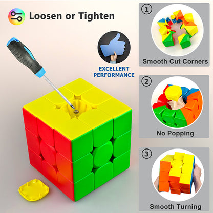 Vdealen 18CM Giant Magic Cube, Big 3x3x3 Speed Cube for Educational Cube Teaching, Brain Teasers Cubing Classroom Speed Toy, Desk Decor Birthday Party Gift for Kids Teens Adults