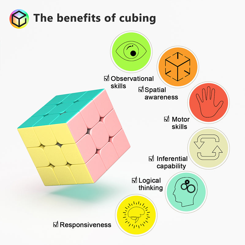Vdealen 3x3x3 Speed Cube Set, 6 Pack Speed Cube Bulk Magic Cube Set, School Classroom Prize for Students Birthday Party Favors Stocking Stuffers Gifts for Kids Teens Adults(Macaron Stickerless)