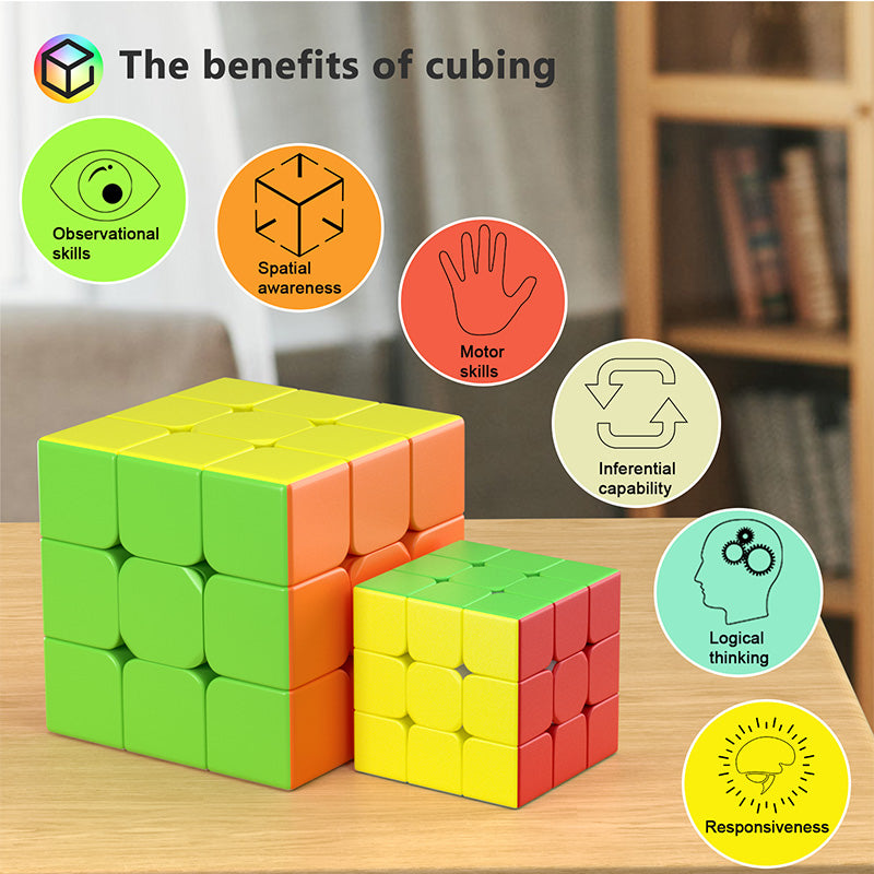 Vdealen Big Size 3x3x3 Stickerless Speed Cube, 3.54inch Smooth Magic Cube for Educational Cube Teaching, Large Puzzle Cube Birthday Party for Kids Teens Adults