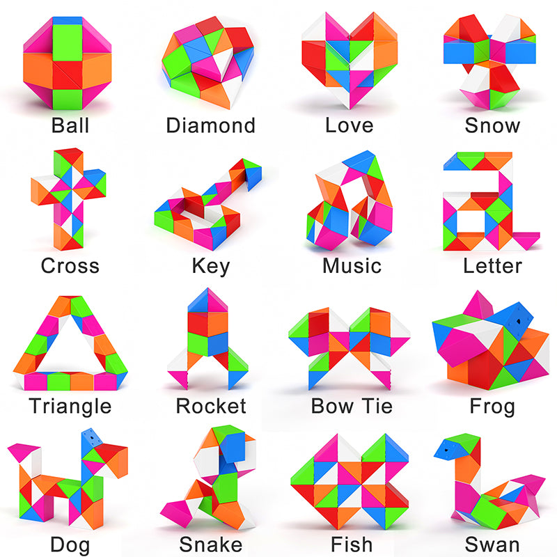 Vdealen 24 Pack Mini Fidget Snake Cube Twist Puzzle Party Favors for Kids, School Rewards&Classroom Prize for Students, Goodie Bag Stocking Stuffers, Gift for Birthday Valentine Easter Christmas