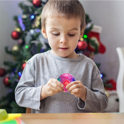 Vdealen Magic Rainbow Puzzle Ball, Fidget Ball Puzzle Brain Teaser Fidget Toy- Birthday Party Easter Valentines Christmas Stocking Stuffers for Kids Teen & Adults(White&Blue&Green)