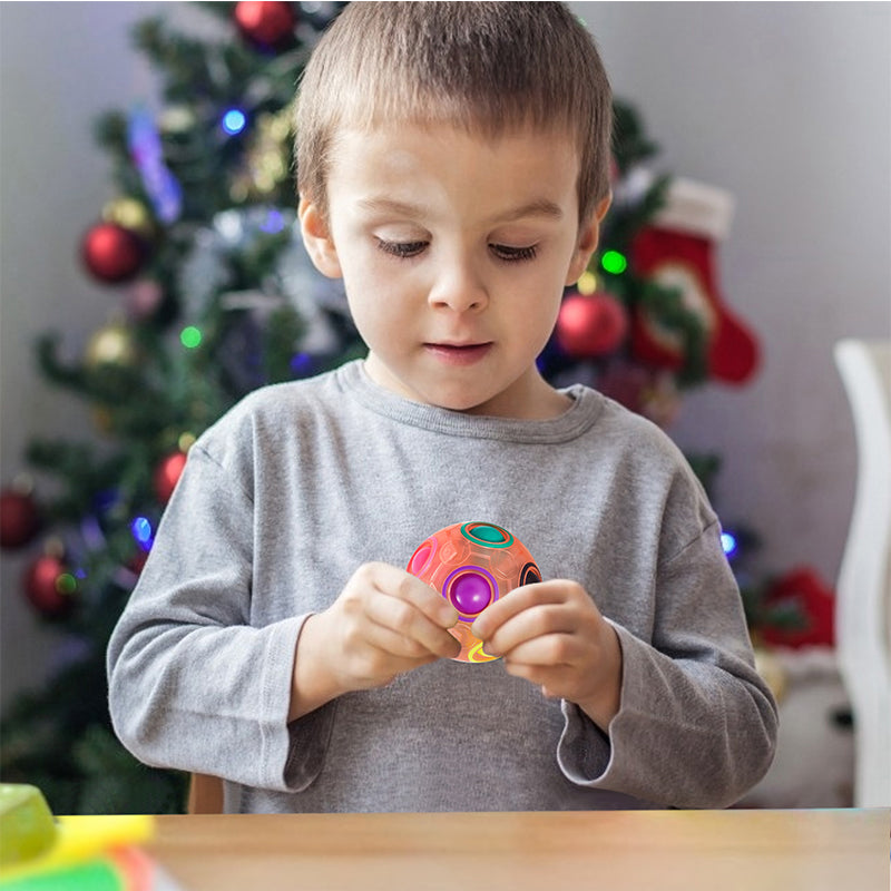 Vdealen Magic Rainbow Puzzle Ball, Fidget Ball Puzzle Brain Teaser Fidget Toy- Birthday Party Easter Valentines Day Christmas Stocking Stuffers for Kids Teen & Adults-6 Pack
