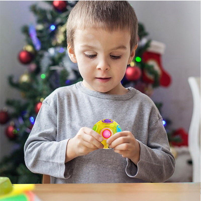 Vdealen Magic Rainbow Puzzle Ball, Fidget Ball Puzzle Brain Teaser Fidget Toy- Birthday Party Easter Valentines Christmas Stocking Stuffers for Kids Teen & Adults-5 Pack