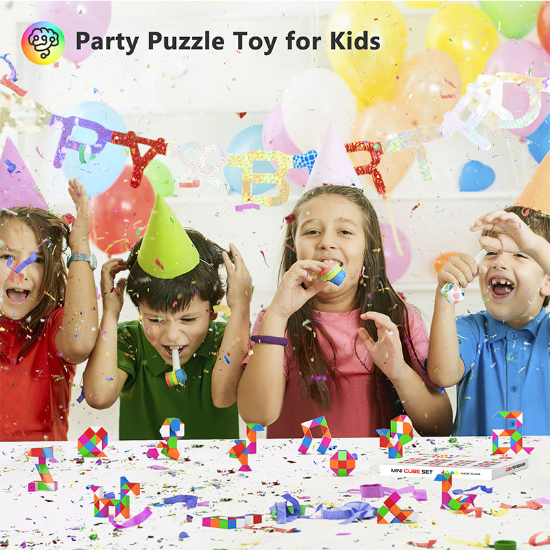 Vdealen 12 Pack Mini Fidget Snake Cube Twist Puzzle Party Favors for Kids, School Rewards&Classroom Prize for Students, Goodie Bag Stocking Stuffers, Gift for Birthday Valentine Easter Christmas