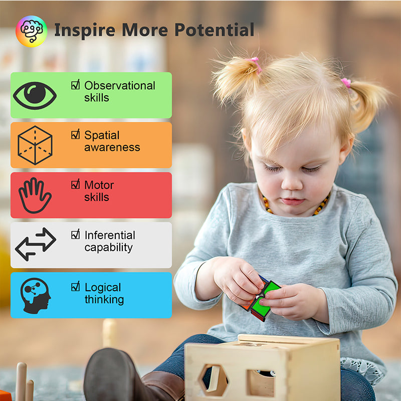 Vdealen Speed Cube Set, 2x2 4x4 Pyramid Mirror Dodecahedron Magic Cube Pack, Puzzle Cube Bundle Toys for Classroom Prizes Birthday Party, for Kids Teens Adults-5 Pack