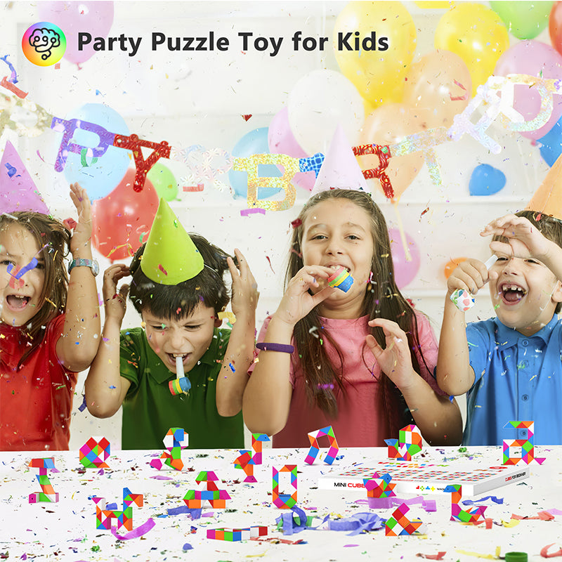 Vdealen 24 Pack Mini Fidget Snake Cube Twist Puzzle Party Favors for Kids, School Rewards&Classroom Prize for Students, Goodie Bag Stocking Stuffers, Gift for Birthday Valentine Easter Christmas