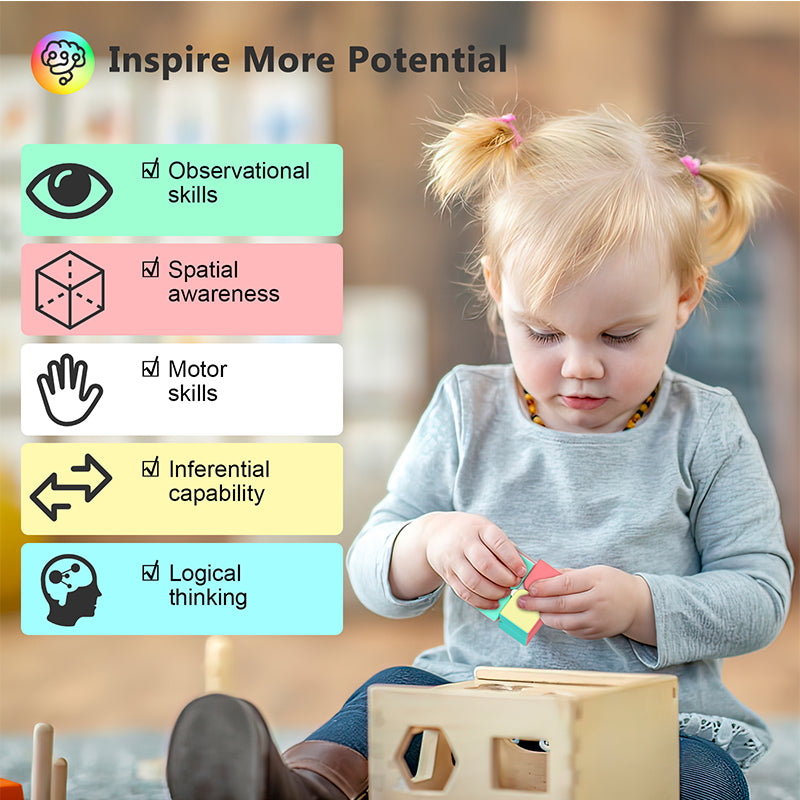 Vdealen Speed Cube Set, Puzzle Cube Bundle of 2x2x2 3x3x3 4x4x4 Pyramid Magic Cube Set, Birthday Party Christmas Stocking Stuffers Gift for Kids Teens Adults(Macaron Stickerless)