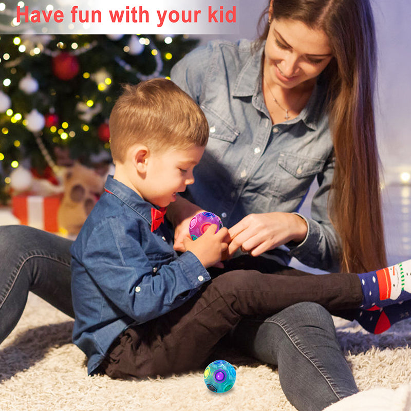 Vdealen Magic Rainbow Puzzle Ball, Fidget Ball Puzzle Brain Teaser Fidget Toy for Boys & Girls- Birthday Party Valentines Easter Christmas Stocking Stuffers for Kids Teen & Adults-2 Pack