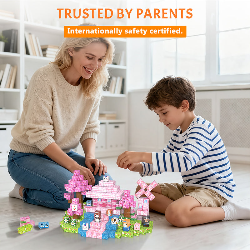 Vdealen 300 PCS Magnetic Blocks-Magnetic Building Blocks, Stacking Magnetic Cubes Toy for Kids, STEM Montessori Sensory Toys for Boys and Girls Age 3 4 5 6 7 8 9 10 11 12 Christmas Birthday Gift