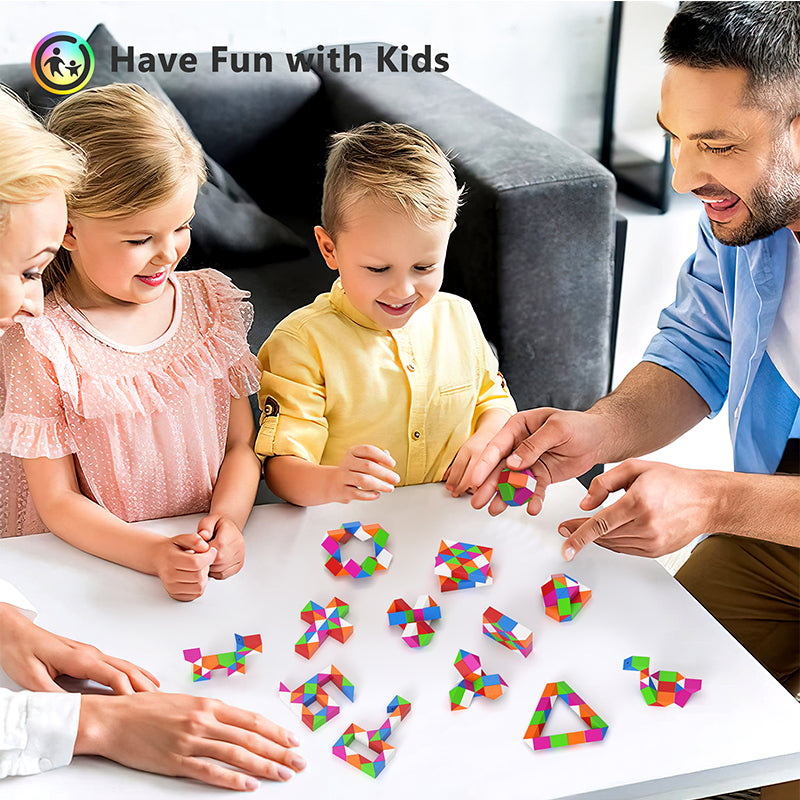 Vdealen 12 Pack Mini Fidget Snake Cube Twist Puzzle Party Favors for Kids, School Rewards&Classroom Prize for Students, Goodie Bag Stocking Stuffers, Gift for Birthday Valentine Easter Christmas