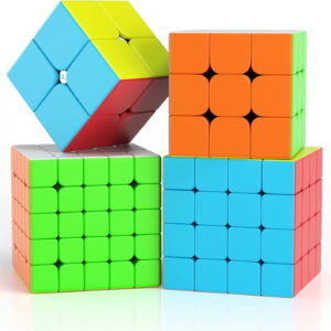 VDEALEN Speed Cube Set, 2x2 3x3 4x4 5x5 Stickerless Speed Cube Bright Fast Cube Set with Gift Packing