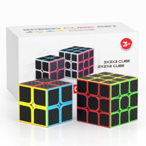VDEALEN Speed Cube Set, 2X2 3X3 Speed Cube Original Fast Cube with Instruction (Carbon Fiber)