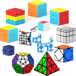 Vdealen 12 Pack Speed Cube Set Puzzle Cube Pack, 2x2 3x3 4x4 Pyramid Dodecahedron Mirror Skewb Snake Ivy Infinity Sandwich Fidget Spinner Magic Cube, Smooth Cube Bundle Toys Gift for Kids & Adults