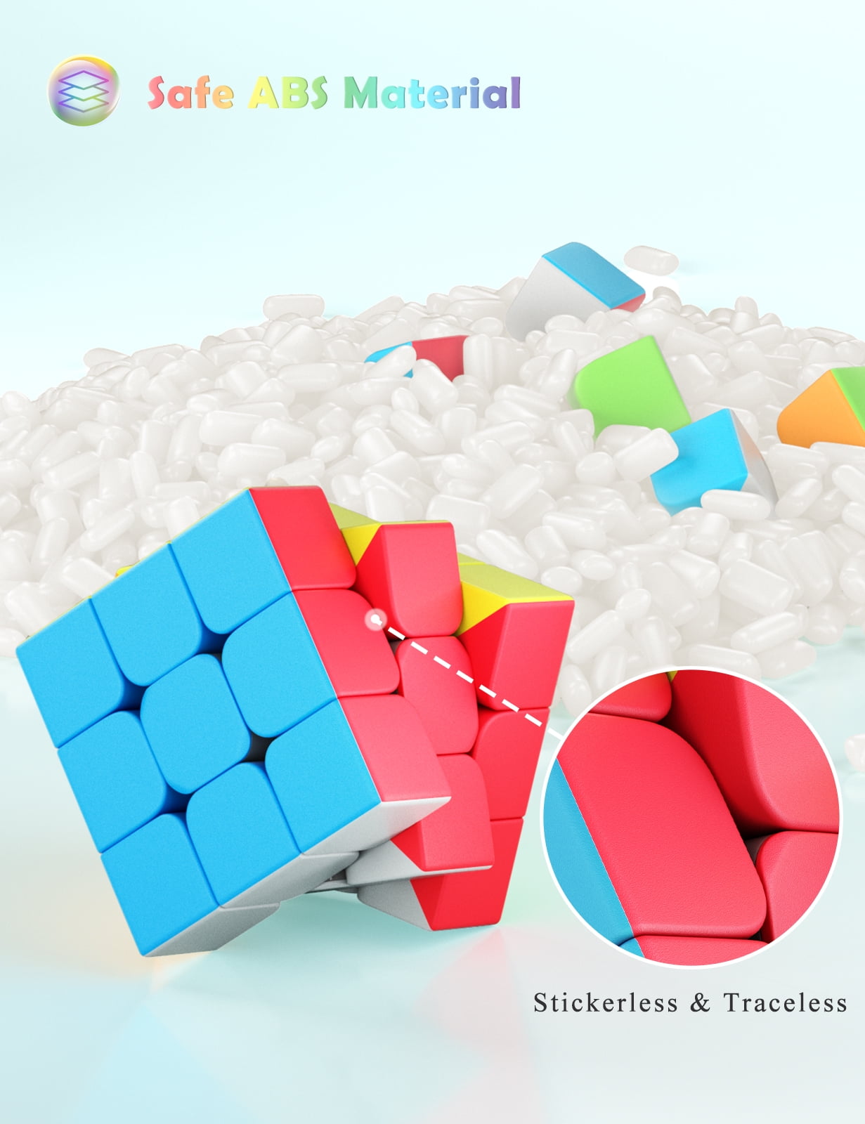 VDEALEN Speed Cube Set, 2X2 3X3 Speed Cube Original Fast Cube with Instruction (Stickerless)