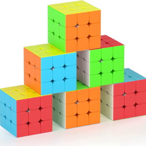 VDEALEN 3x3x3 Speed Cube Set, 2.2in Puzzle Party Favors Toy Stickerless Magic Cube Set, School Classroom Prize for Students, Birthday Party Stocking Stuffers Gifts for Kids Teens Adults(6 Pack)